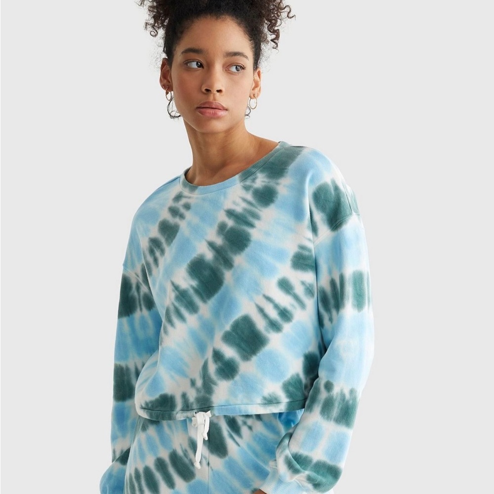 NWT Lucky Brand Tie-Dye Summer Cropped Sweatshirt Size S